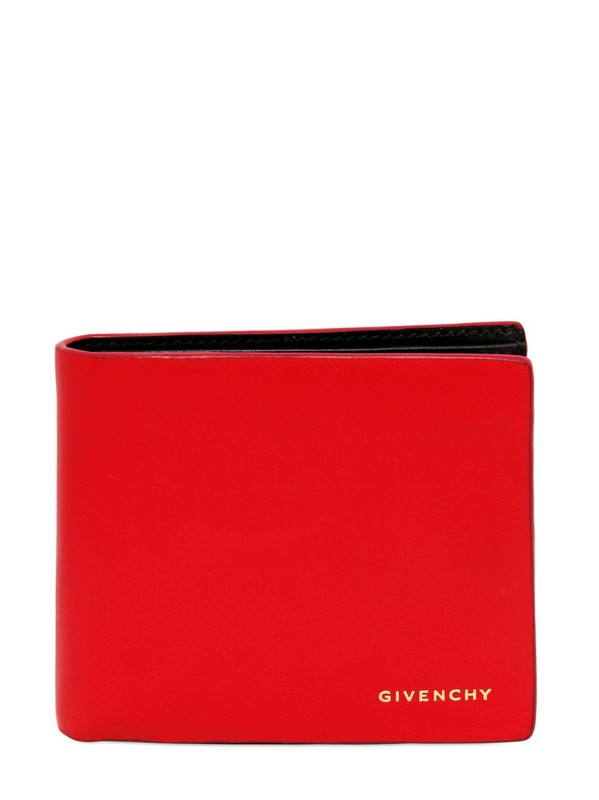 Givenchy Printed Logo Two Tone Leather Wallet in Red for Men | Lyst