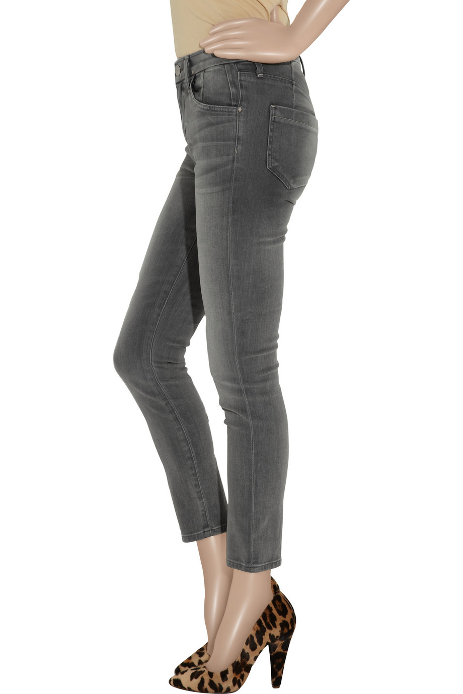 Goldsign Virtual High-rise Cropped Skinny Jeans in Anthracite (Gray) - Lyst