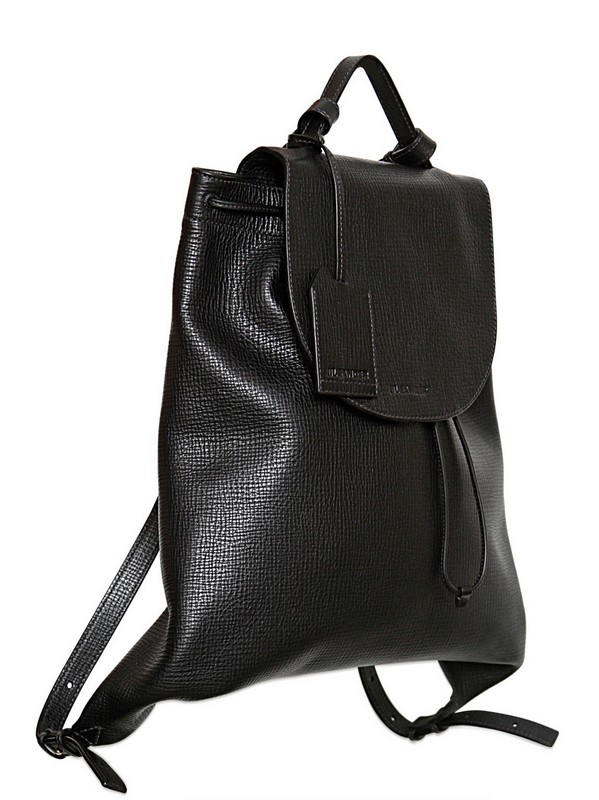 Jil Sander Printed Soft Leather Backpack in Black for Men - Lyst