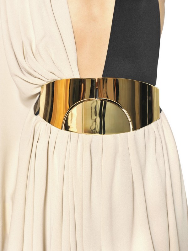Golden Metal Waist Belt For Women, Size: Medium