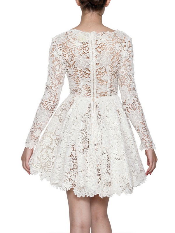 Maria Lucia Hohan Long Sleeves Cotton Lace Dress in Ivory (Natural) - Lyst