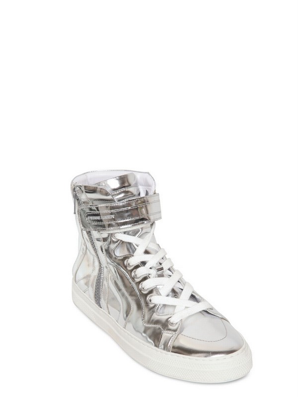 Pierre Hardy Metallic Leather High Top Sneakers for Men - Lyst