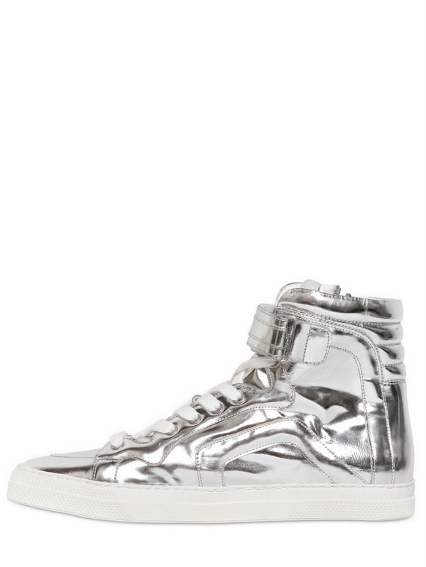 Pierre Hardy Metallic Leather High Top Sneakers for Men - Lyst