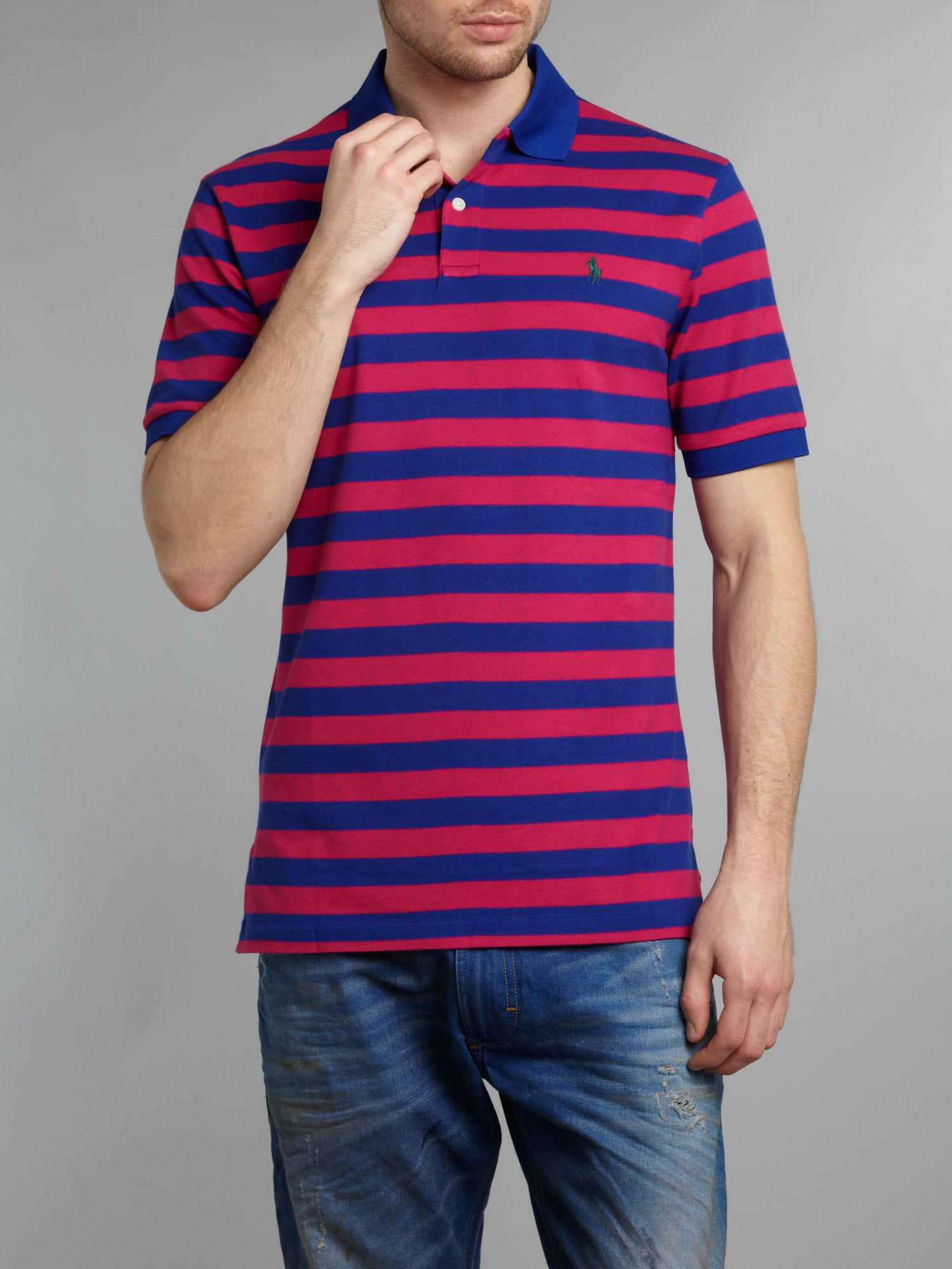 Ralph lauren golf Striped Polo Shirt in Red for Men (blue) | Lyst