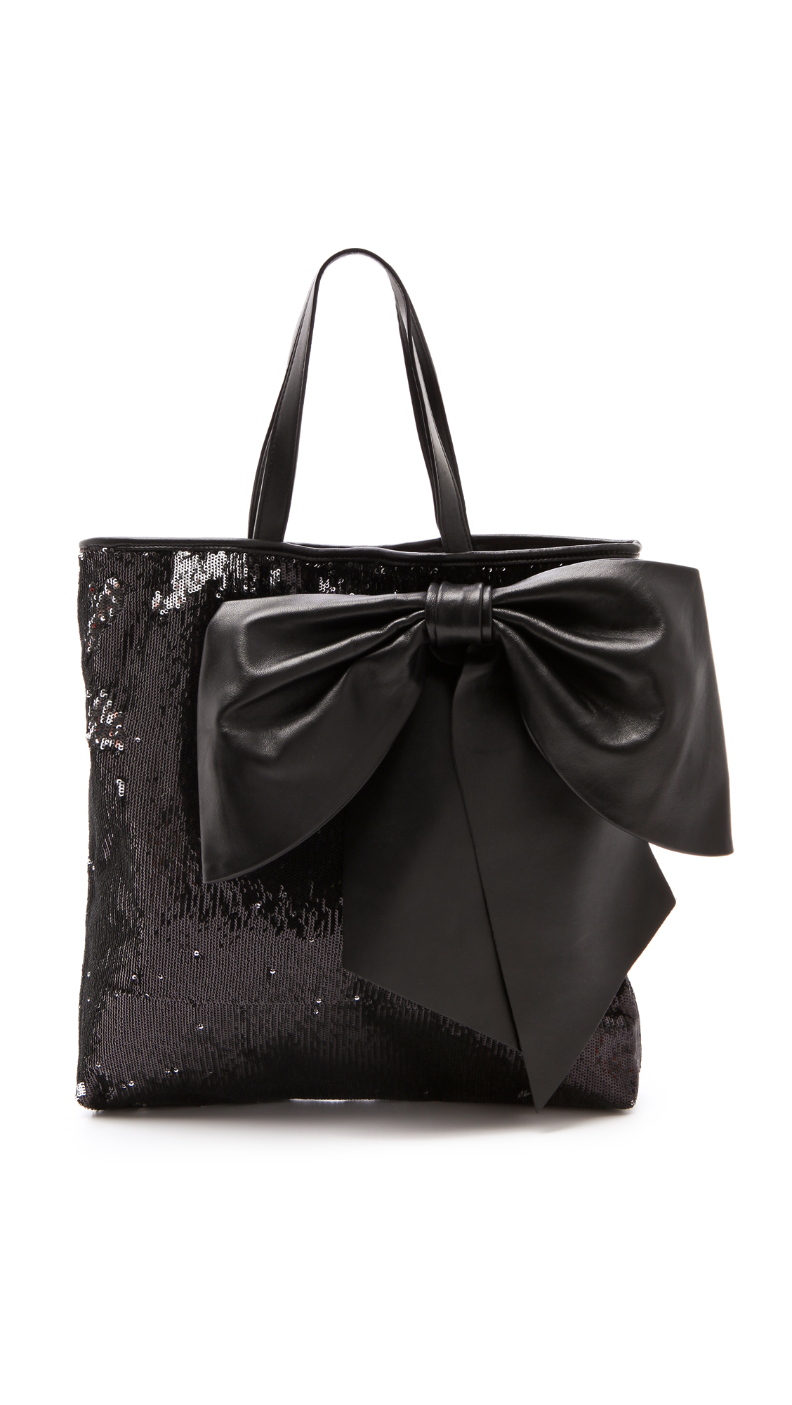 Lyst - Red Valentino Paillettes Bow Tote in Black