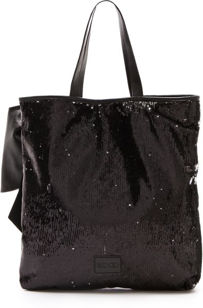 Red Valentino Paillettes Bow Tote in Black | Lyst