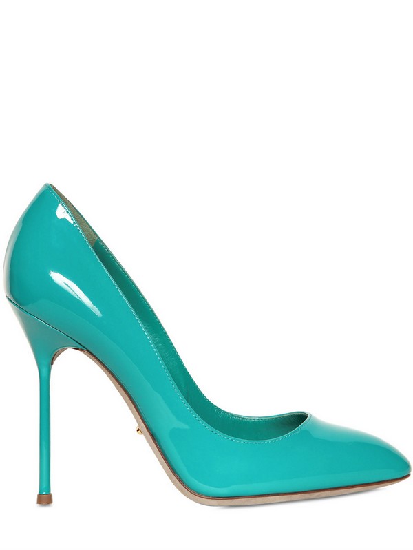 Sergio Rossi 110mm Kiki Patent Leather Pumps in Turquoise (Blue) - Lyst