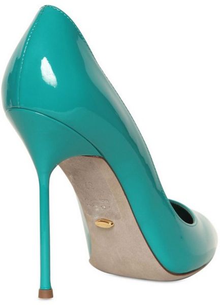 Sergio Rossi 110mm Kiki Patent Leather Pumps in Blue (turquoise) | Lyst