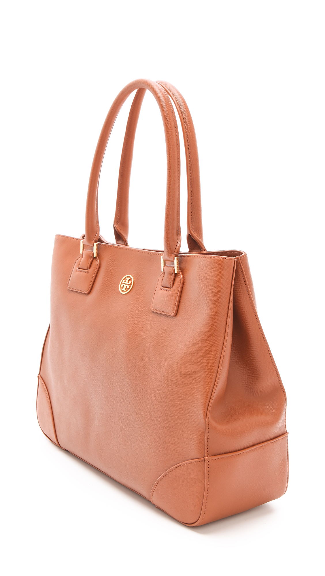 Tory Burch Robinson East West Tote in Brown | Lyst