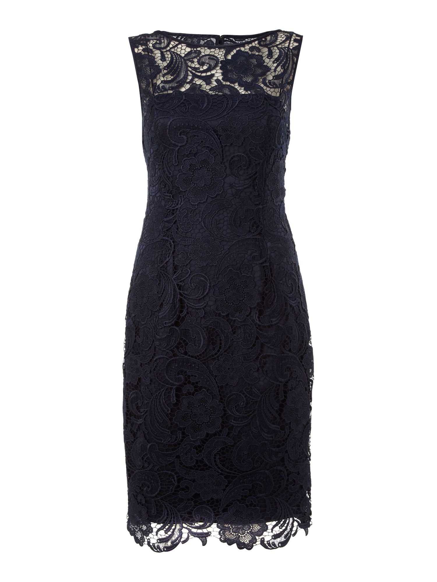 Adrianna papell Lace Shift Dress in Blue (Navy) | Lyst
