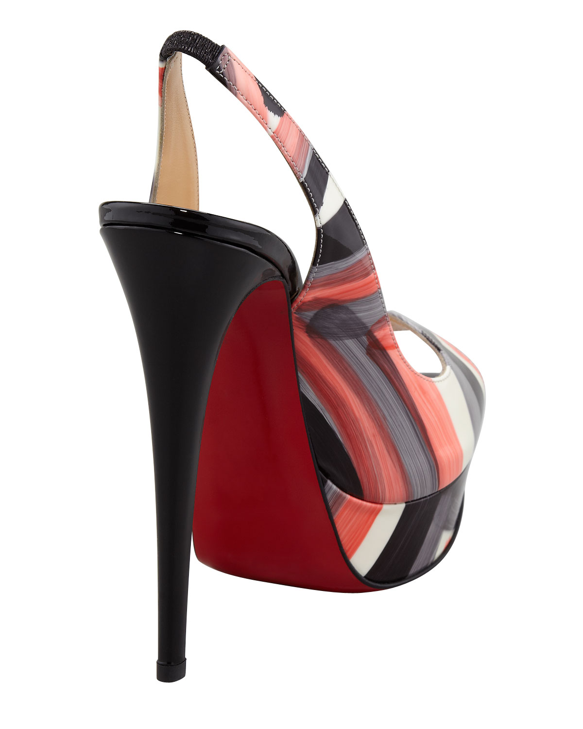 Christian Louboutin Lady Peep Painted Slingback Red Sole Pump Lyst