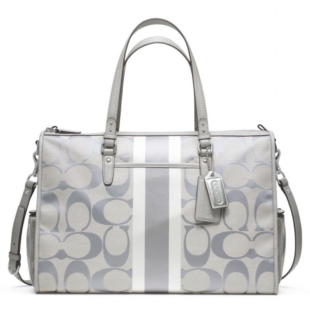 Lyst Coach Baby Bag Signature Stripe Double Zip Tote in Metallic