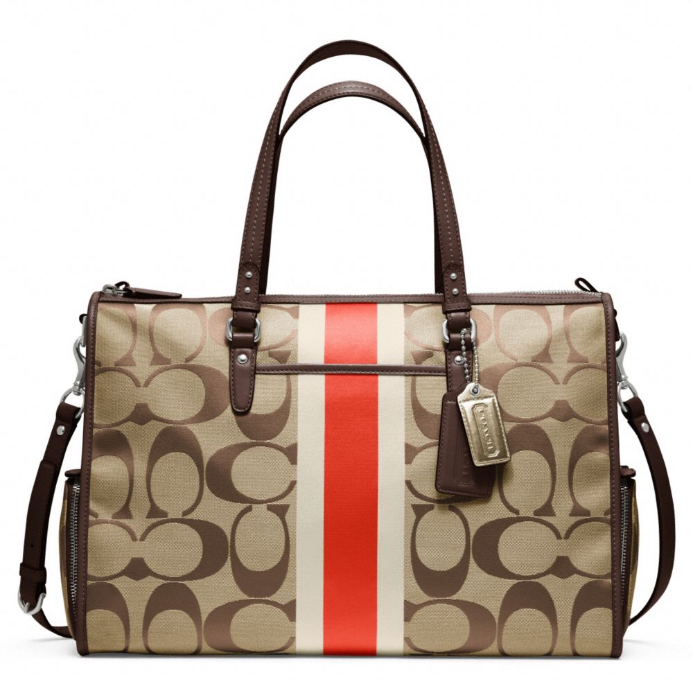  Coach Signature Stripe Multifunction Baby Diaper Travel Tote Bag  : Baby