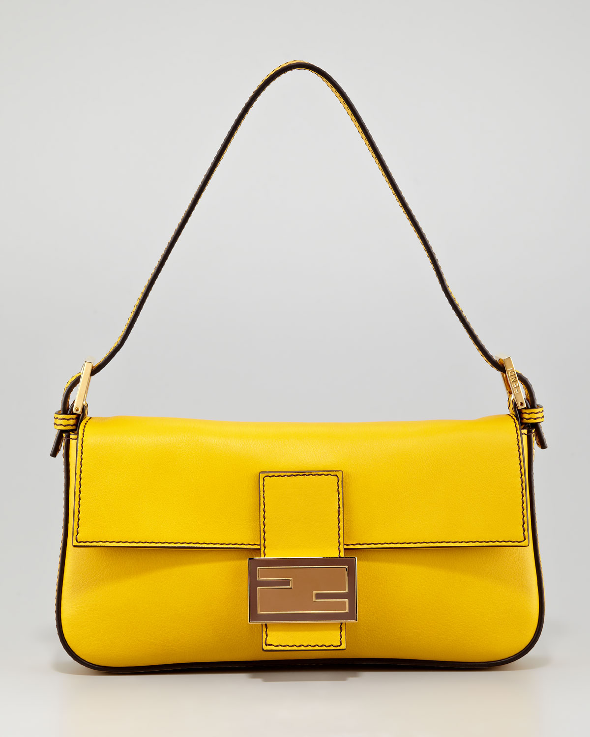 Fendi Leather Baguette Bag Chantilly in Yellow - Lyst