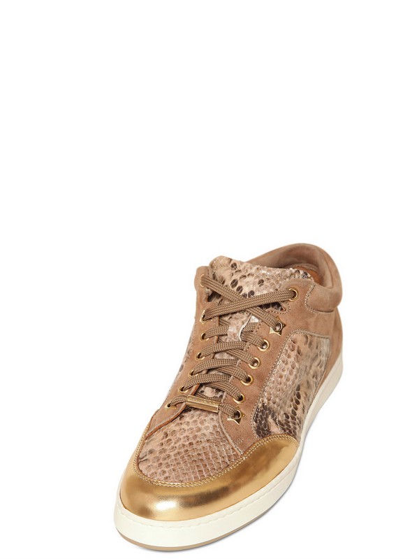 jimmy choo snakeskin sneakers