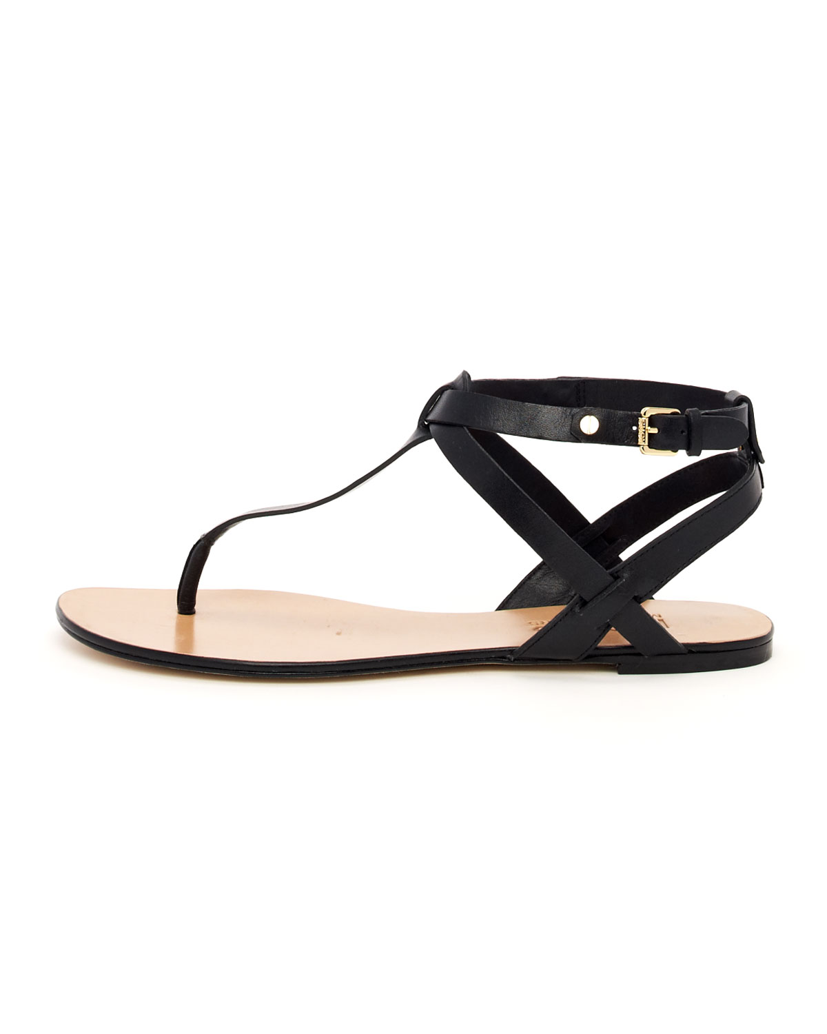 mk black flat sandals