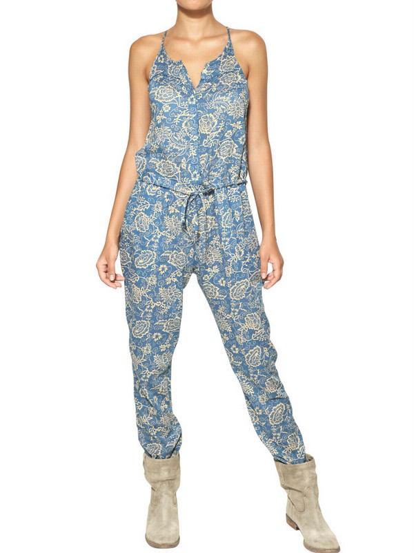 Lyst Étoile Isabel Marant Seth FloralPrint CottonVoile Jumpsuit in Blue