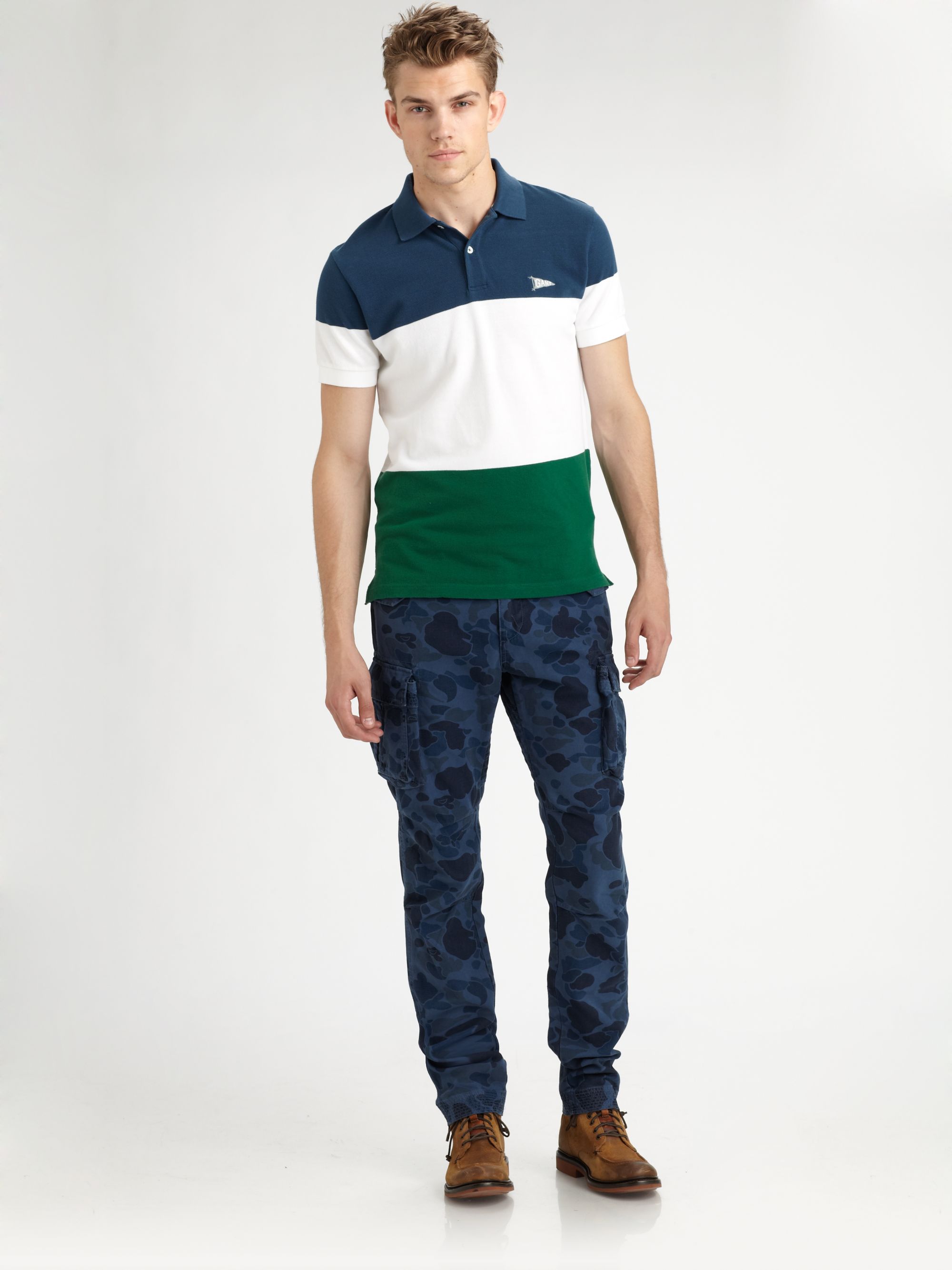 Gant by michael  bastian  Colorblock Polo  in Blue for Men Lyst