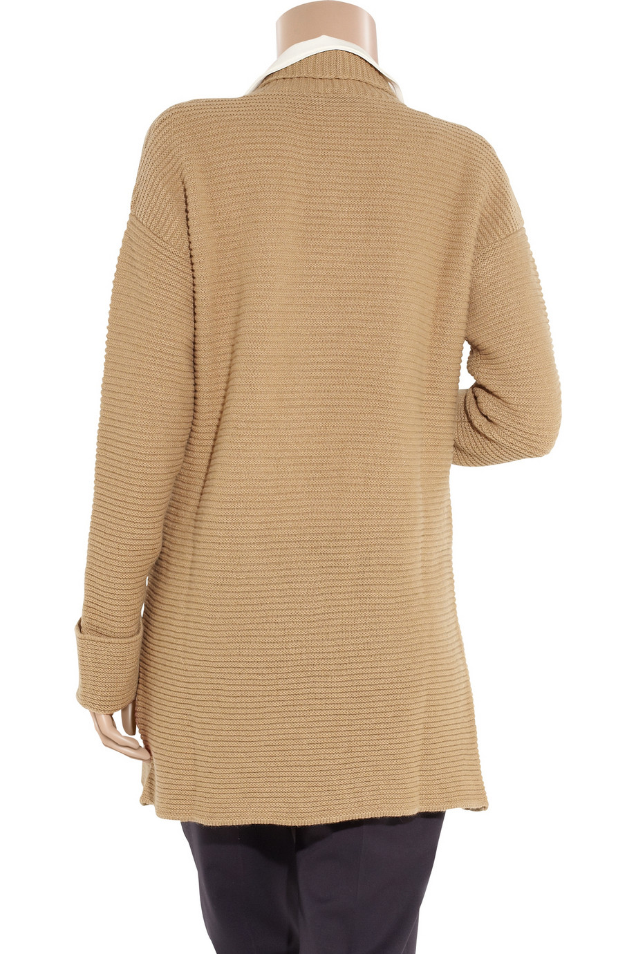 Jil Sander Ribbed Knitted Cashmere Cardi-coat in Brown (Natural) - Lyst