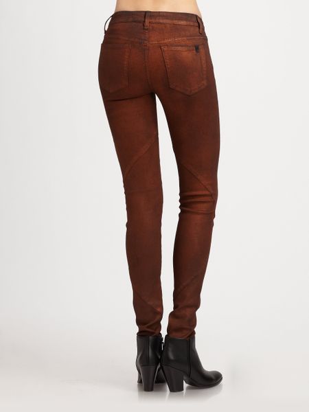 Joe's Jeans Criss-cross Skinny Jeans in Brown (copper) | Lyst