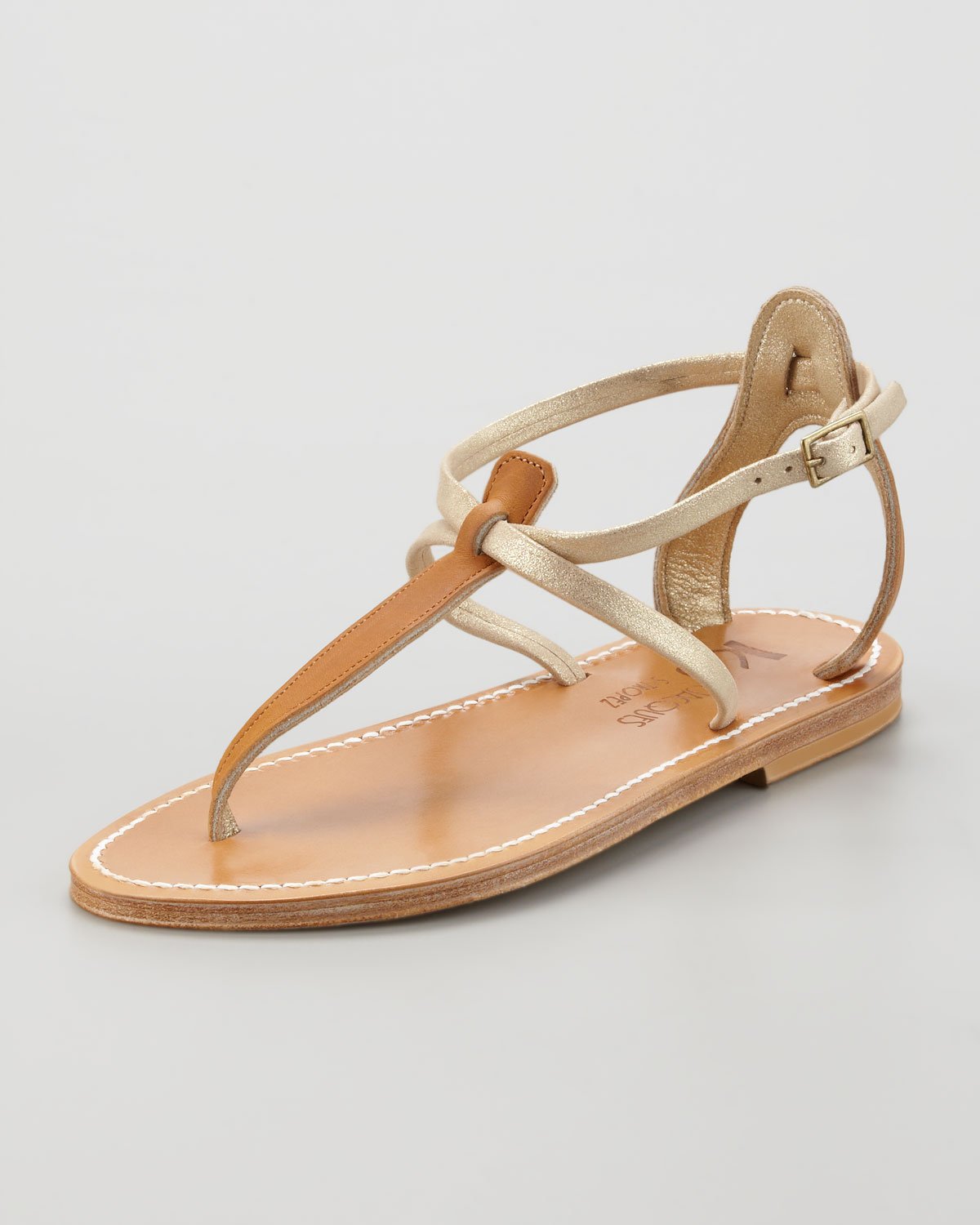 K. jacques Womens Buffon Twotone Strappy Thong Sandal in Brown | Lyst