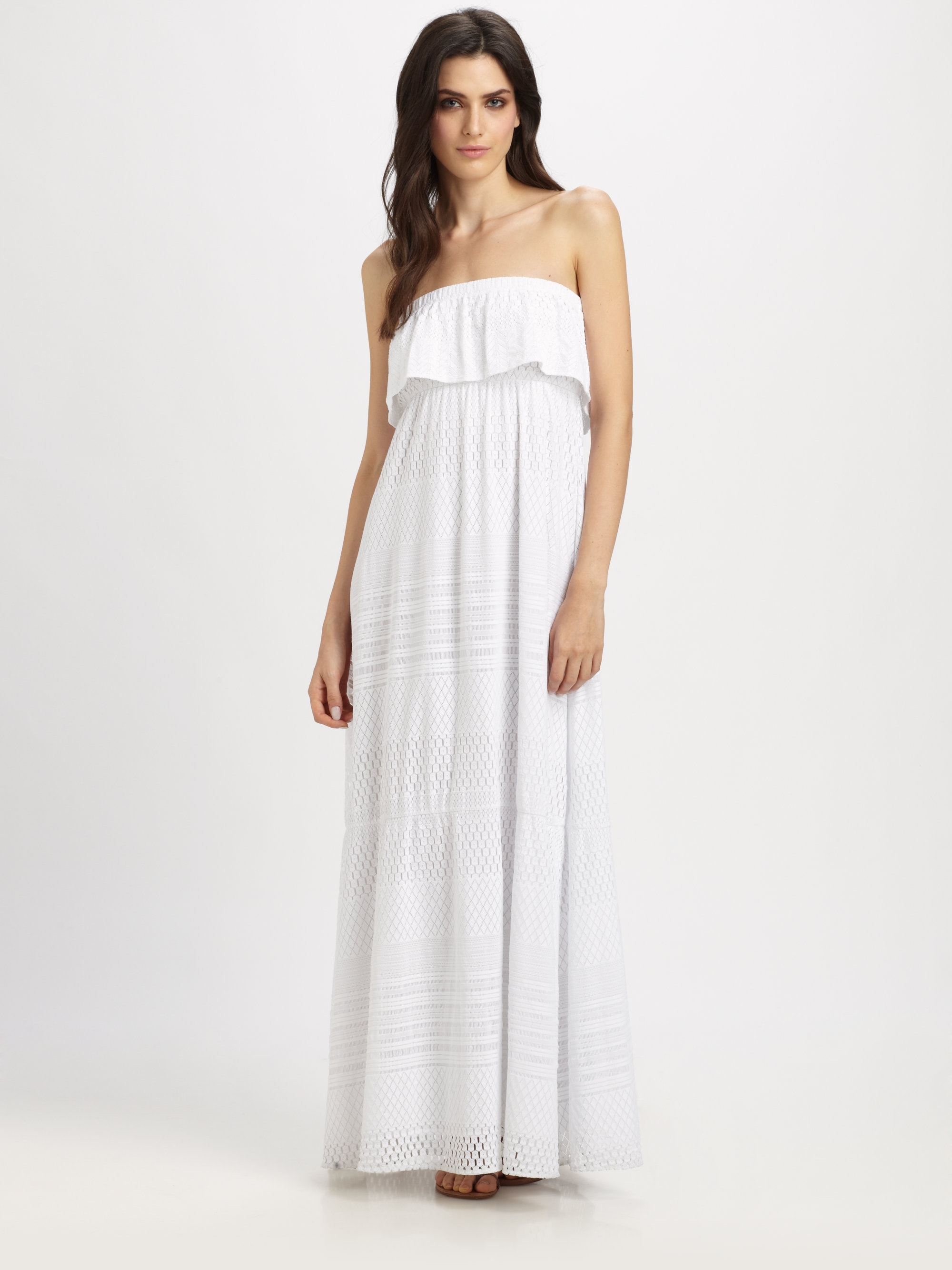 Lyst Melissa Odabash Crochet Strapless Maxi Dress in White