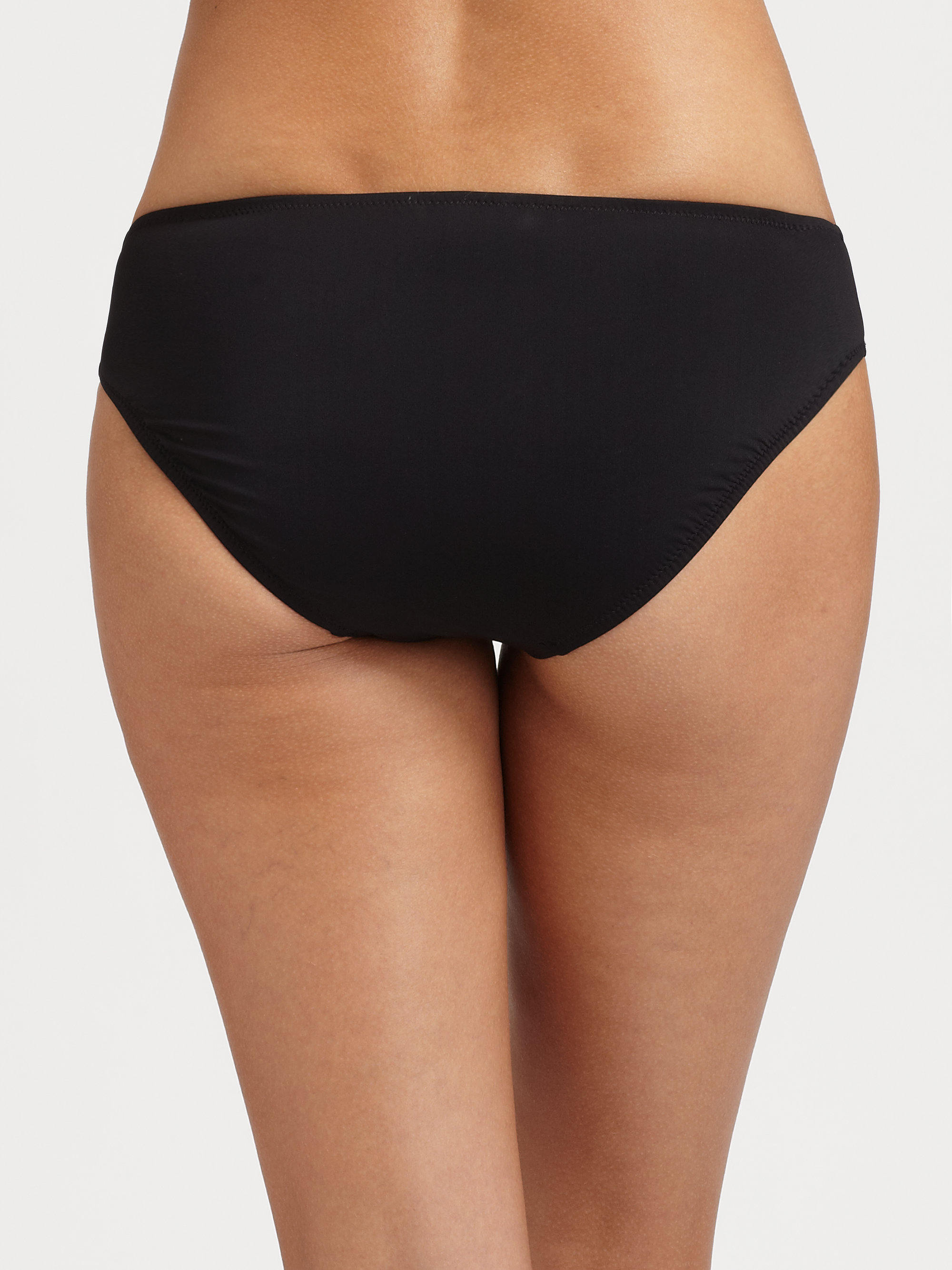 black hipster swim bottoms