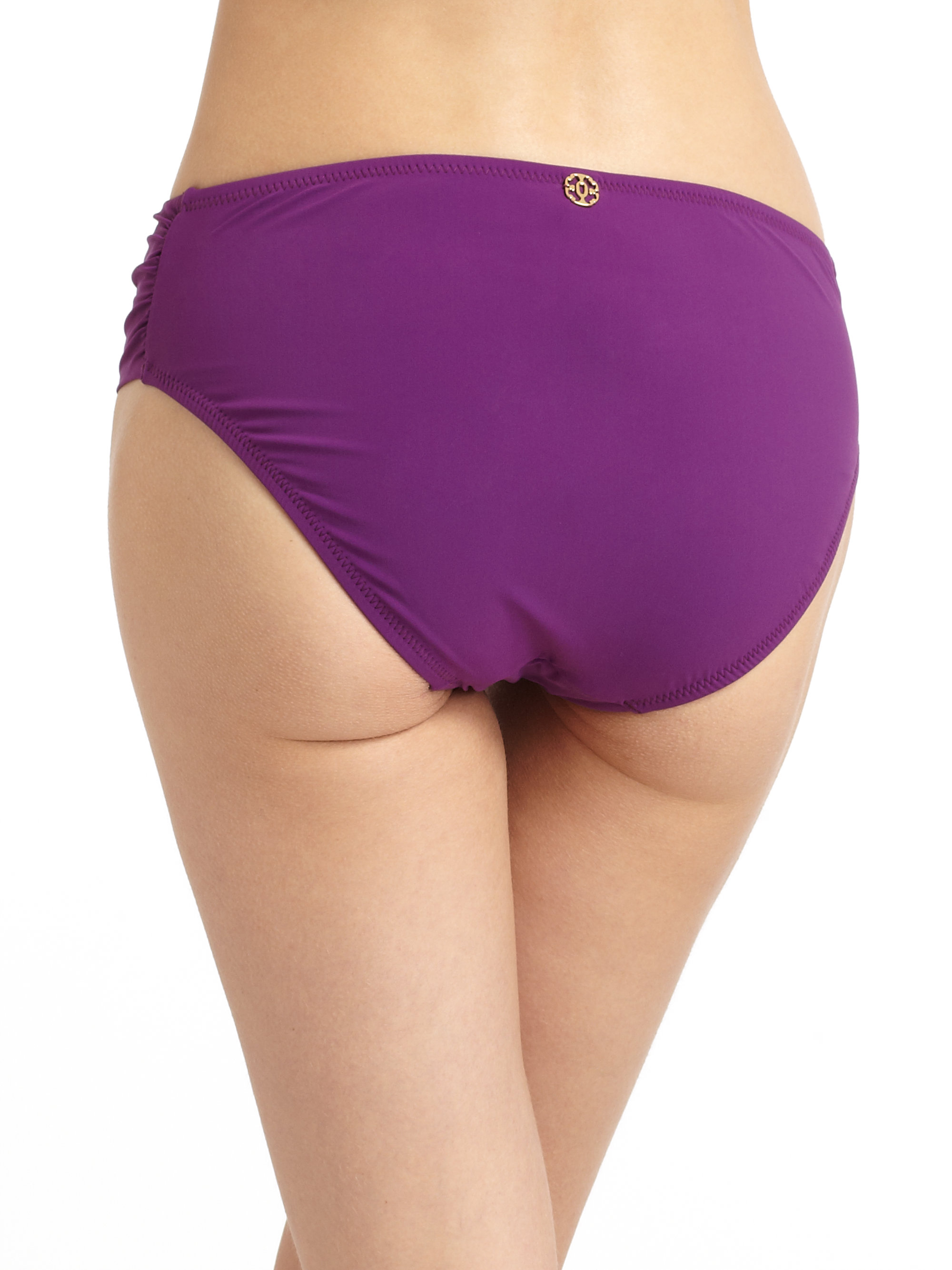 Natori Full Coverage Bikini Bottom in Purple | Lyst