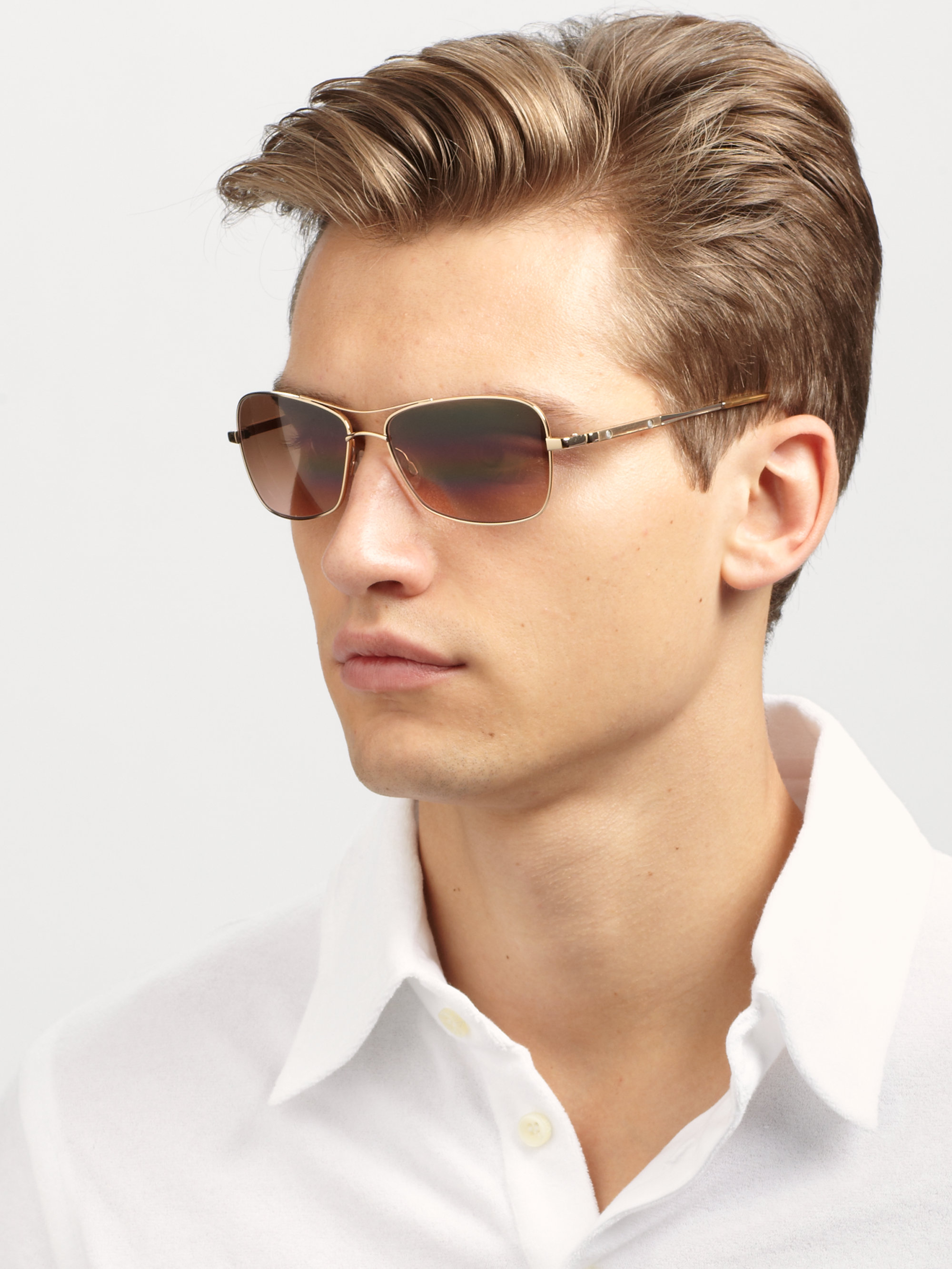 Oliver Peoples Sanford Metal Sunglasses in Metallic for Men - Lyst