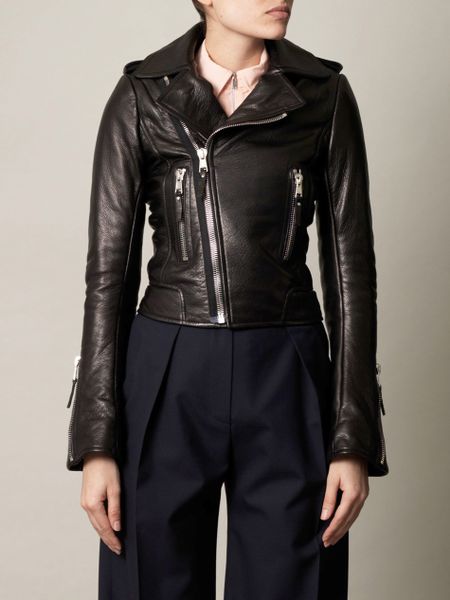 Balenciaga The Classic Leather Biker Jacket in Black | Lyst