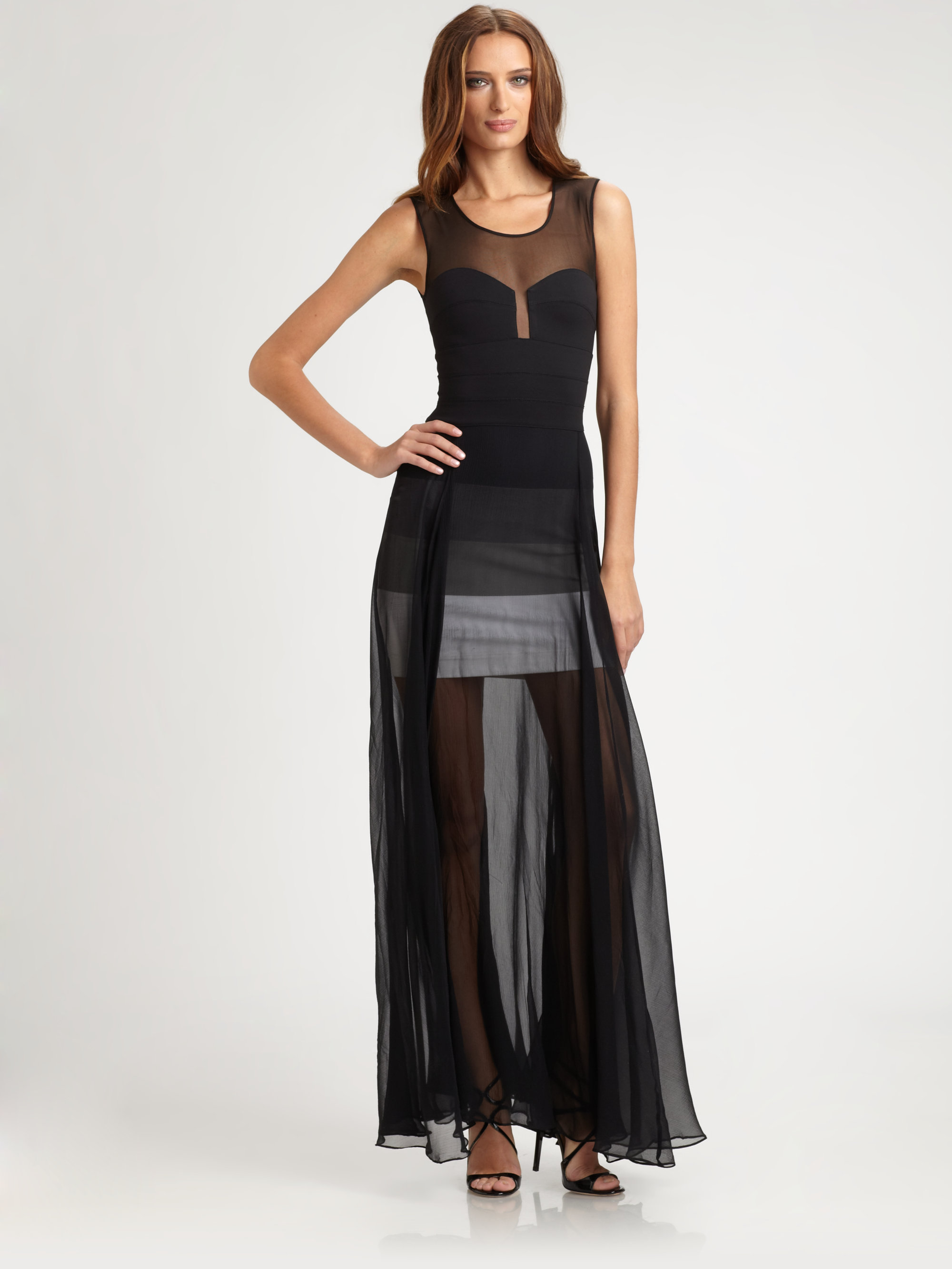 black chiffon overlay