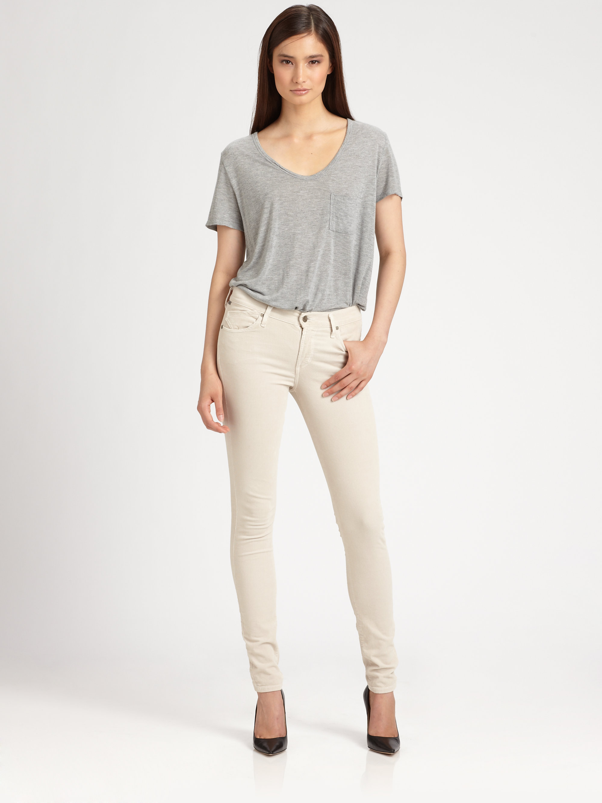 Citizens Of Humanity Luxe Corduroy Skinny Jeans In Natural 