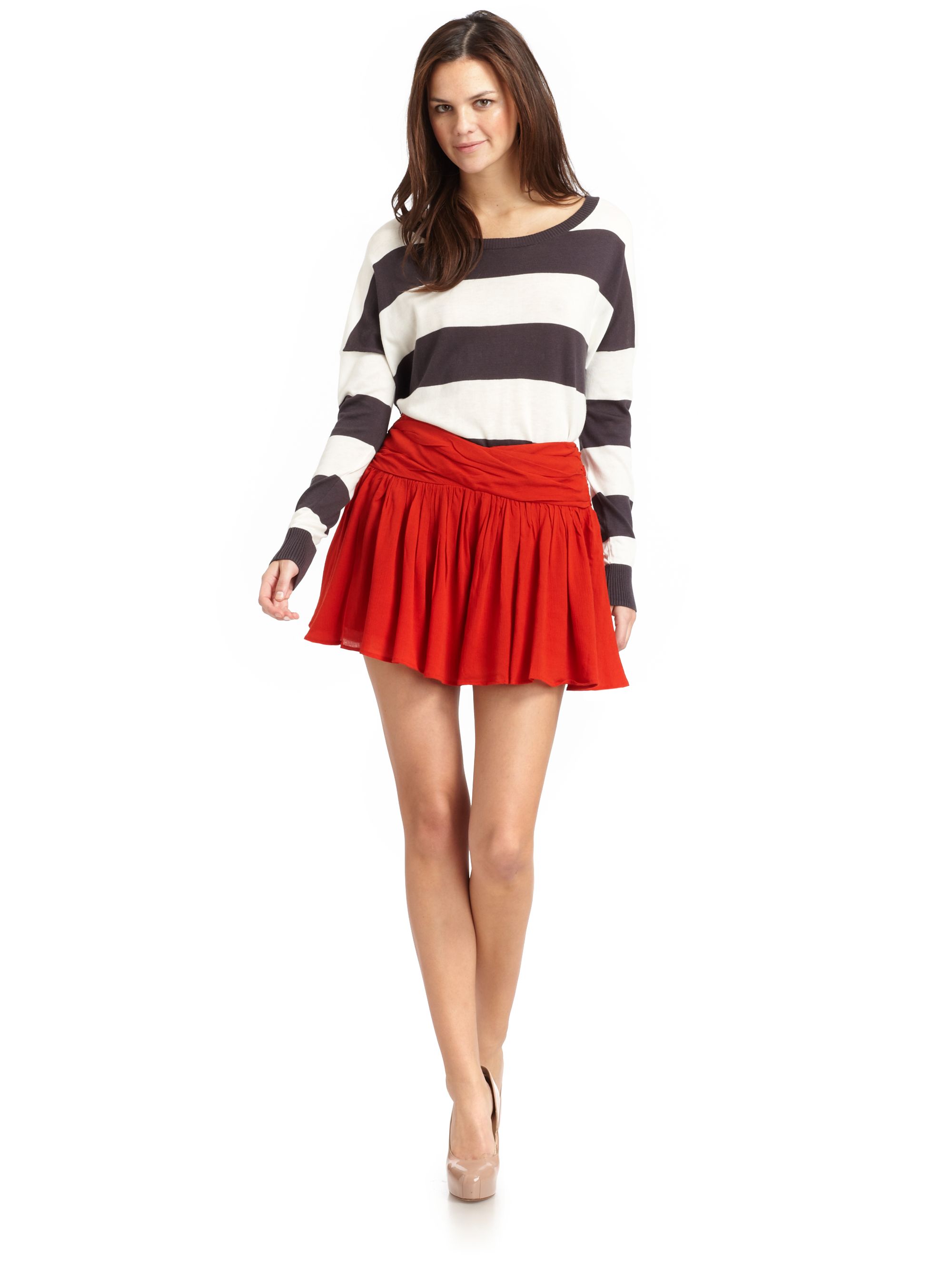 French Connection Valerie Flared Skort in Red | Lyst