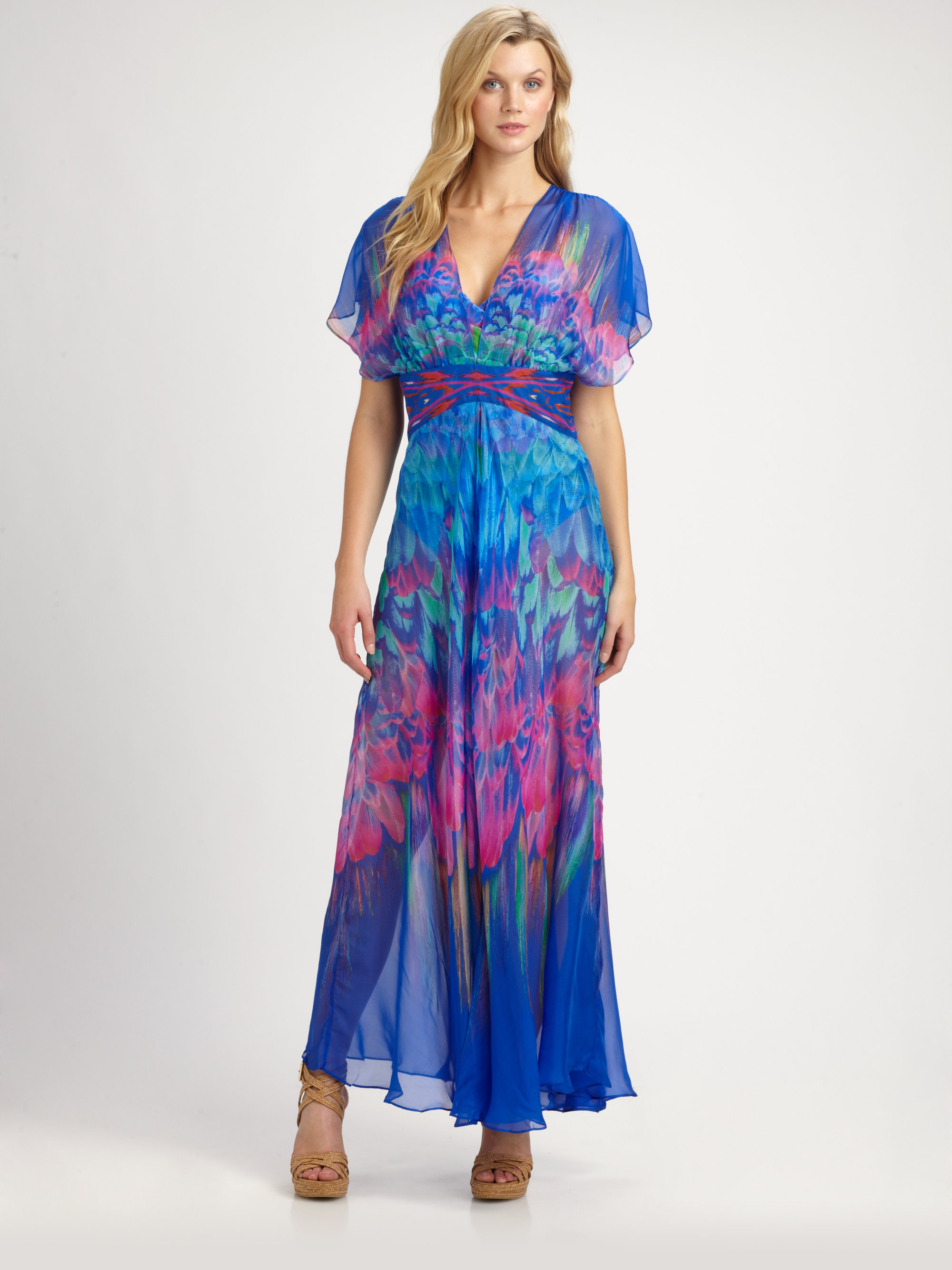 Gottex Silk Beach Dress in Blue - Lyst