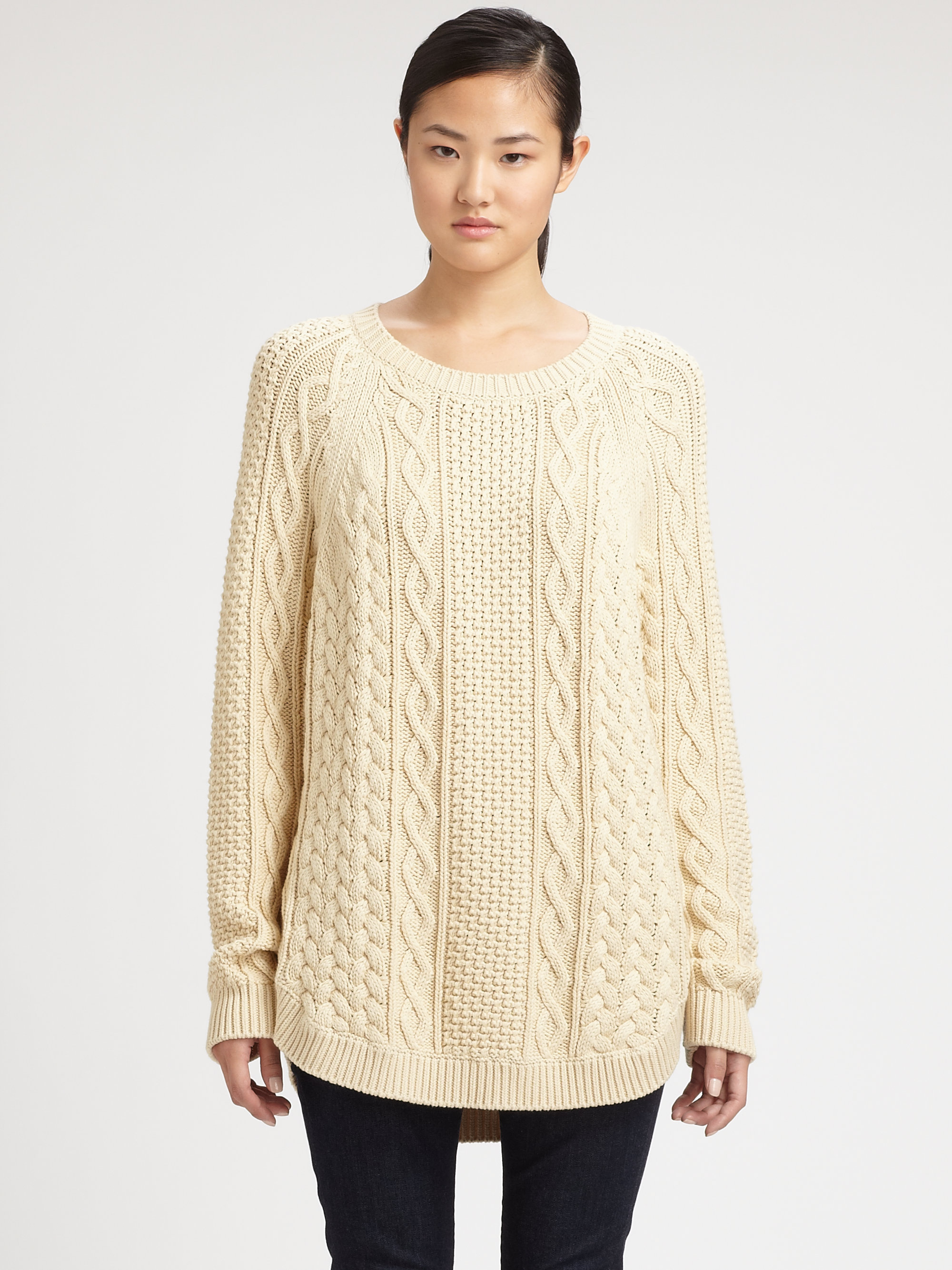 womens cotton fisherman sweater