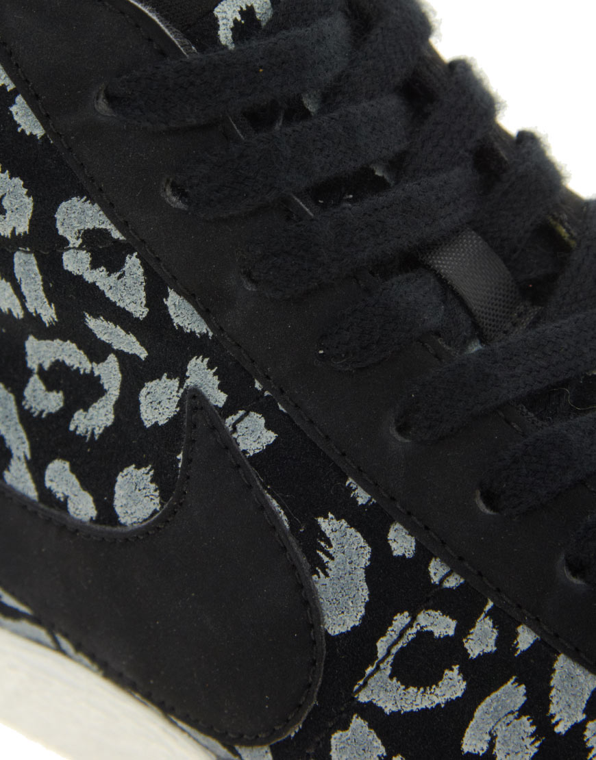 Nike Blazer Mid Black Leopard Print Trainers | Lyst