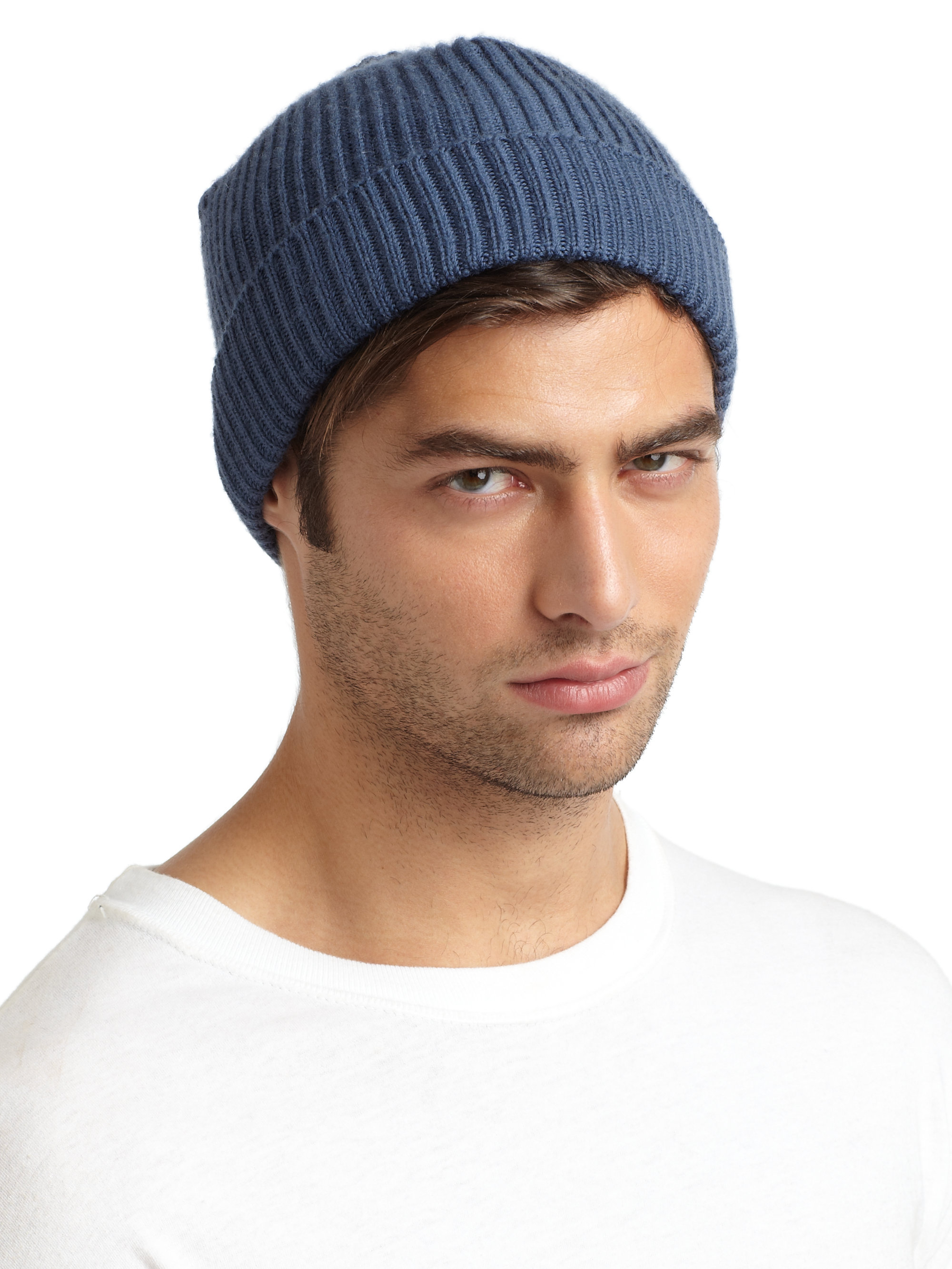 blue wool hat