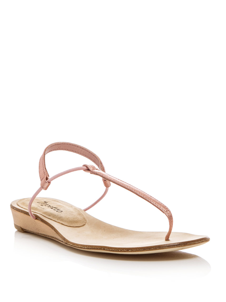 Repetto Flat Sandals in Rose Gold (Pink) - Lyst