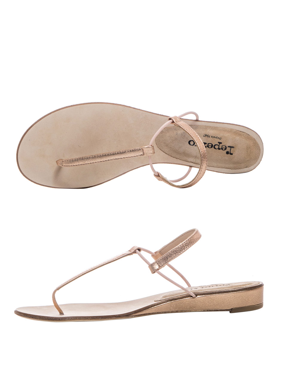 Repetto Flat Sandals in Metallic (Pink) - Lyst