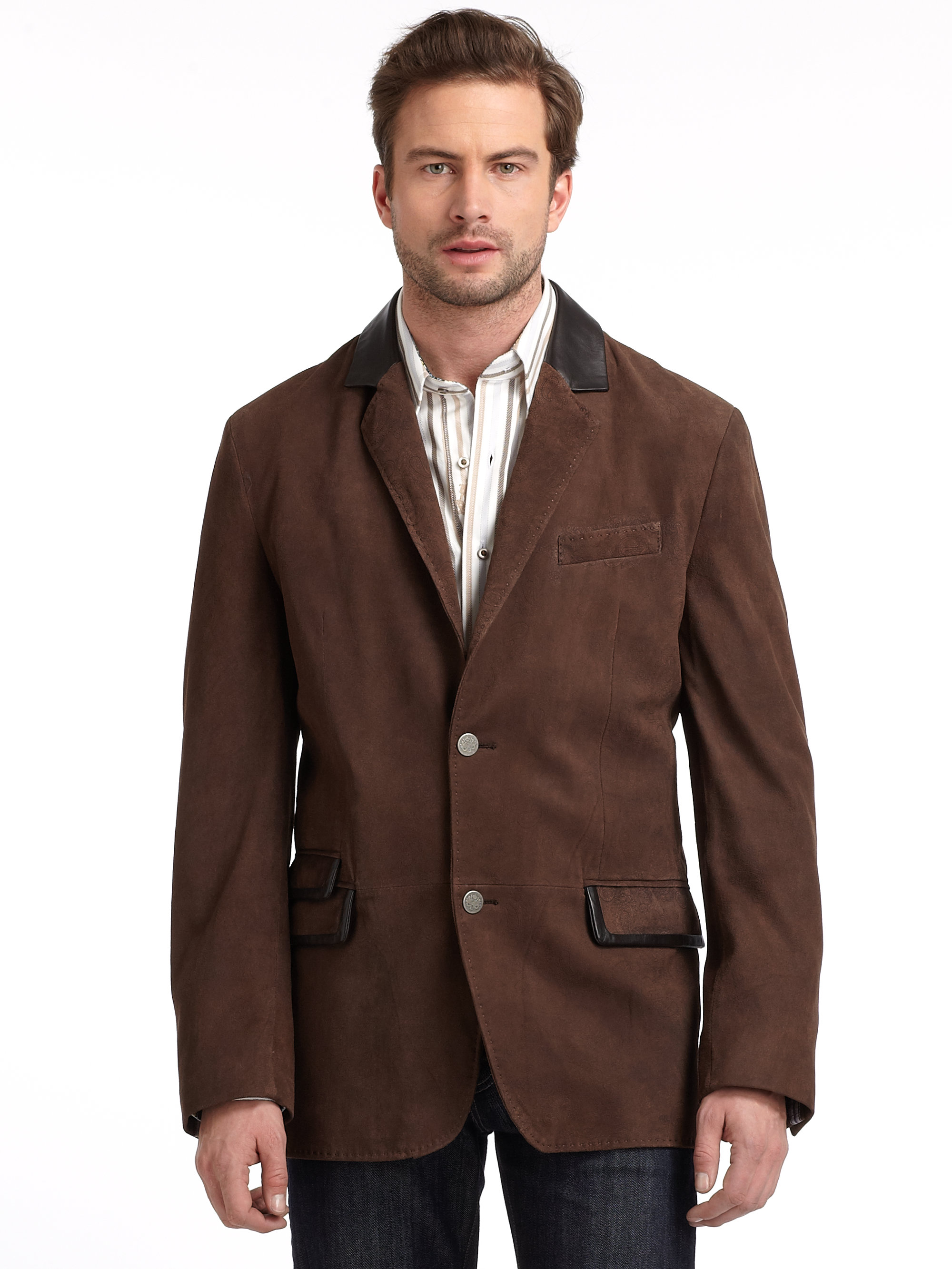 Robert graham Suede Blazer in Brown for Men | Lyst