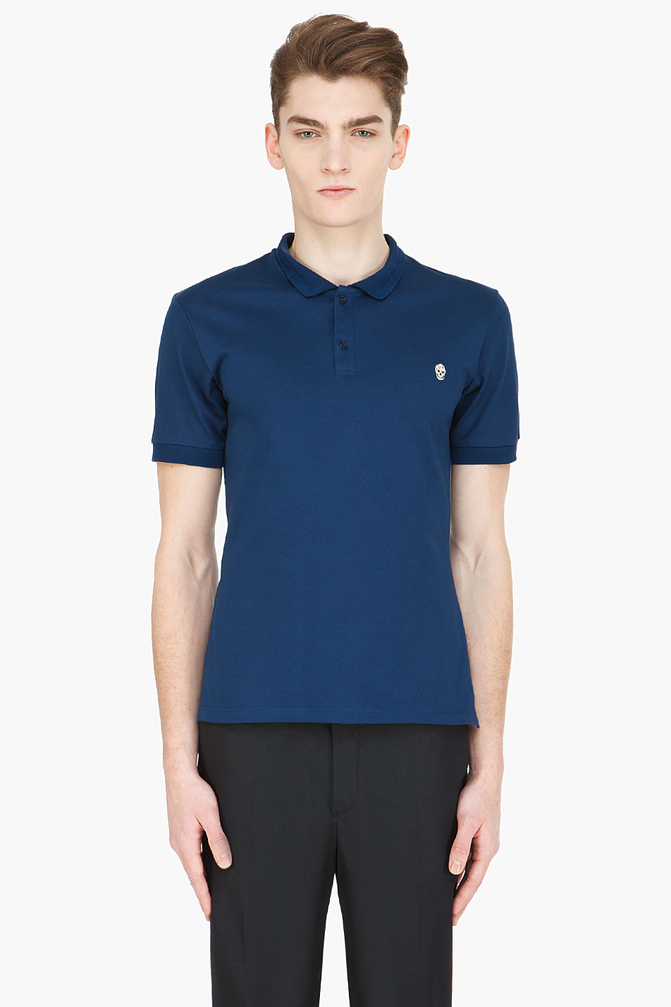 Alexander Mcqueen Skull Logo Polo Shirt in Blue for Men (navy) | Lyst