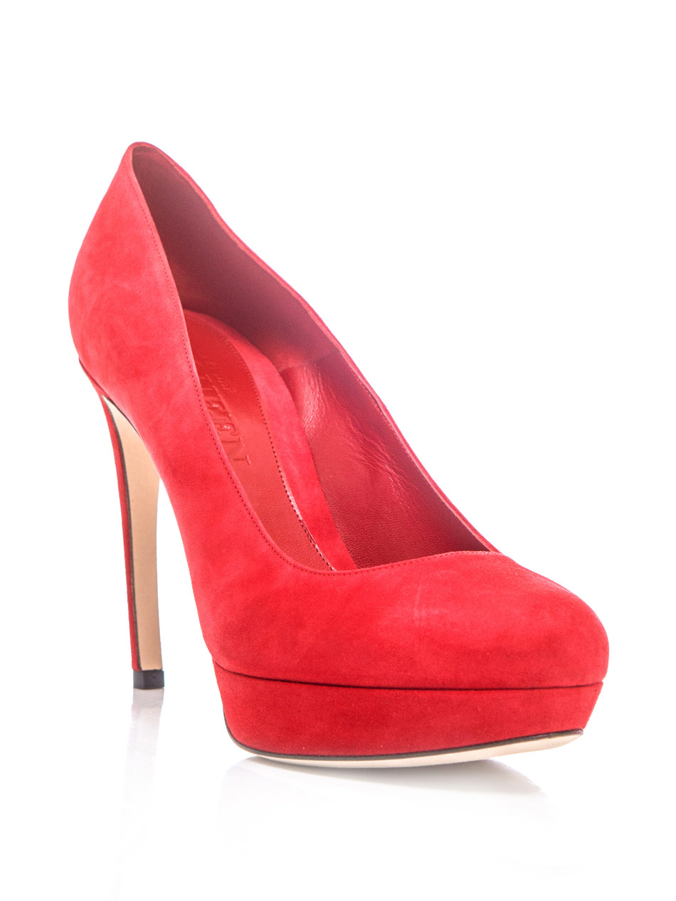 Alexander McQueen Red Suede Shoes - Lyst