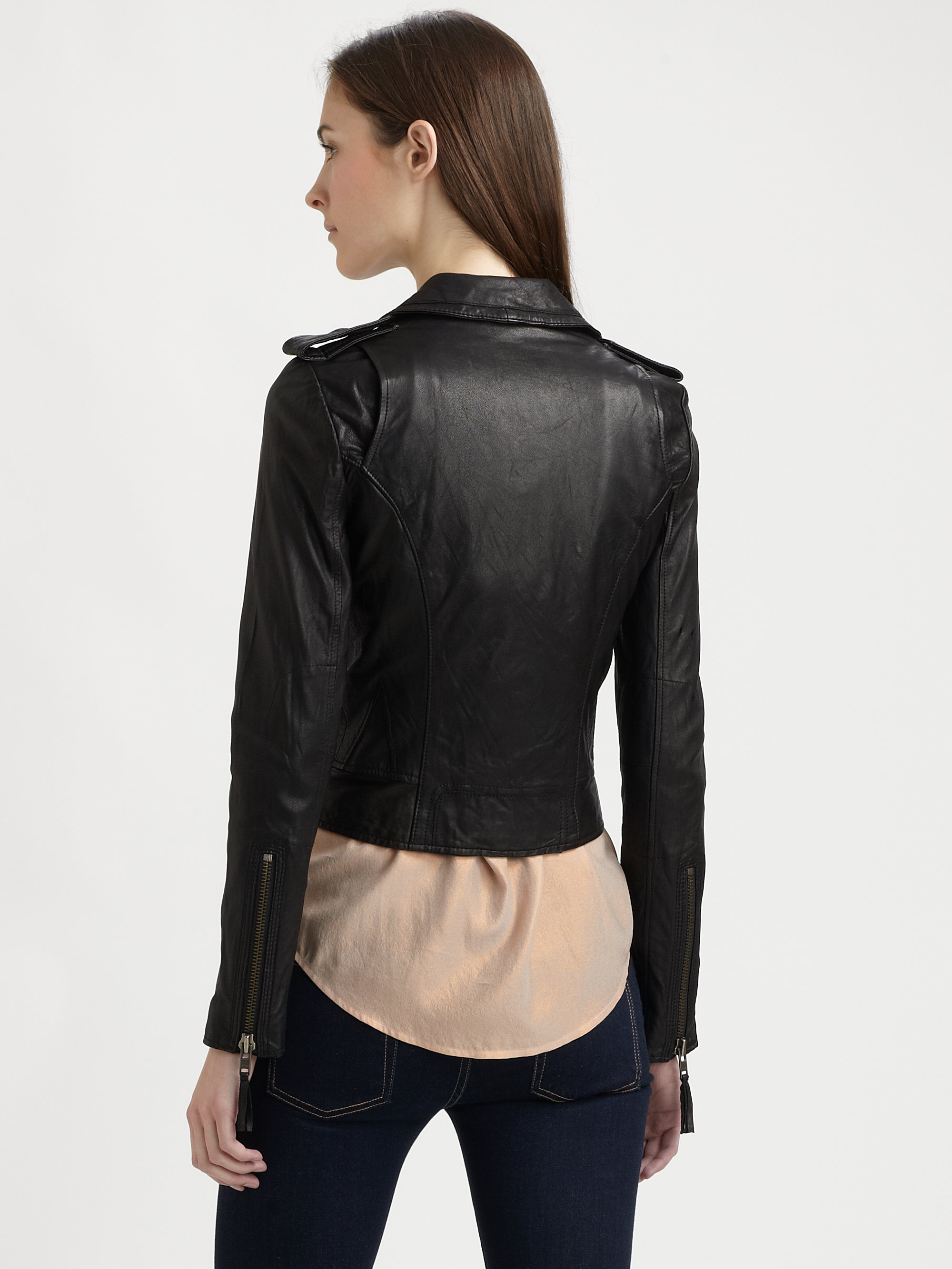 Joie Ailey Leather Jacket in Black | Lyst