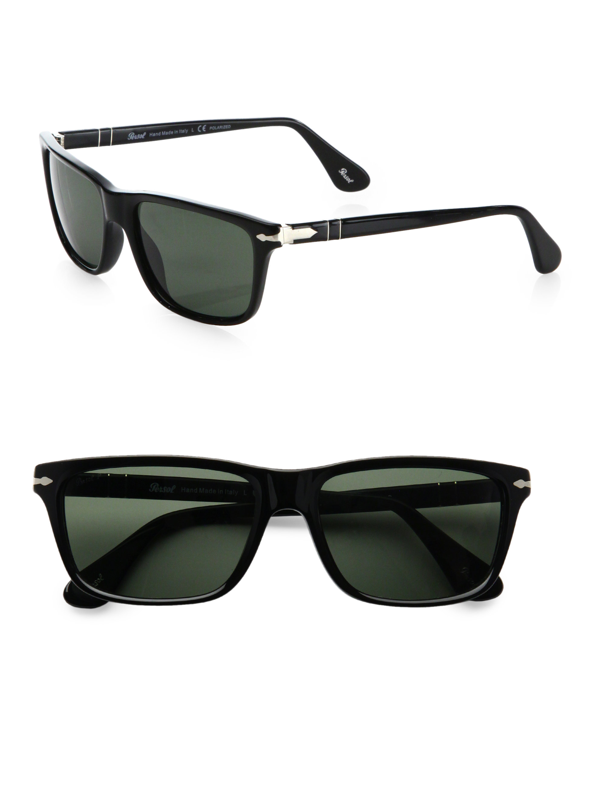 Persol Acetate Rectangular Sunglasses In Black For Men Lyst