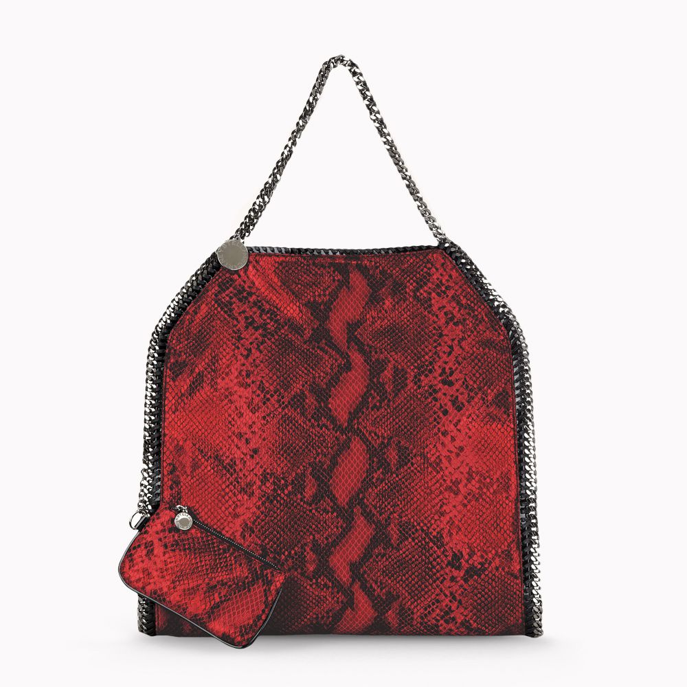 Stella McCartney Falabella Python Large Tote in Red - Lyst
