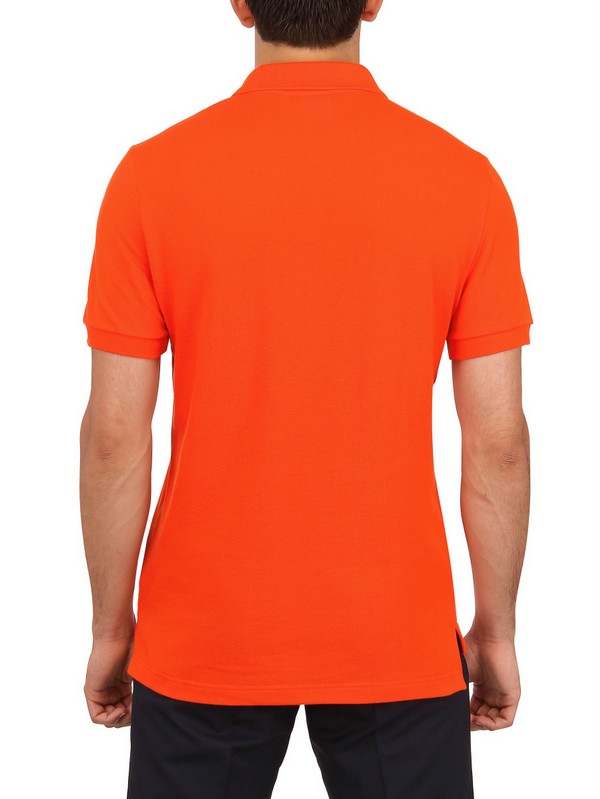 mens orange lacoste polo shirt