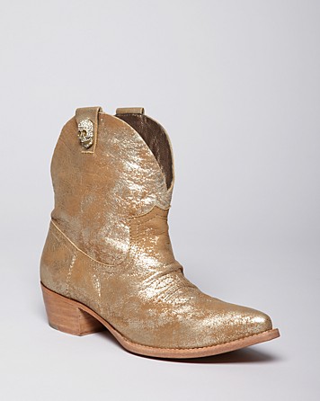 metallic western booties