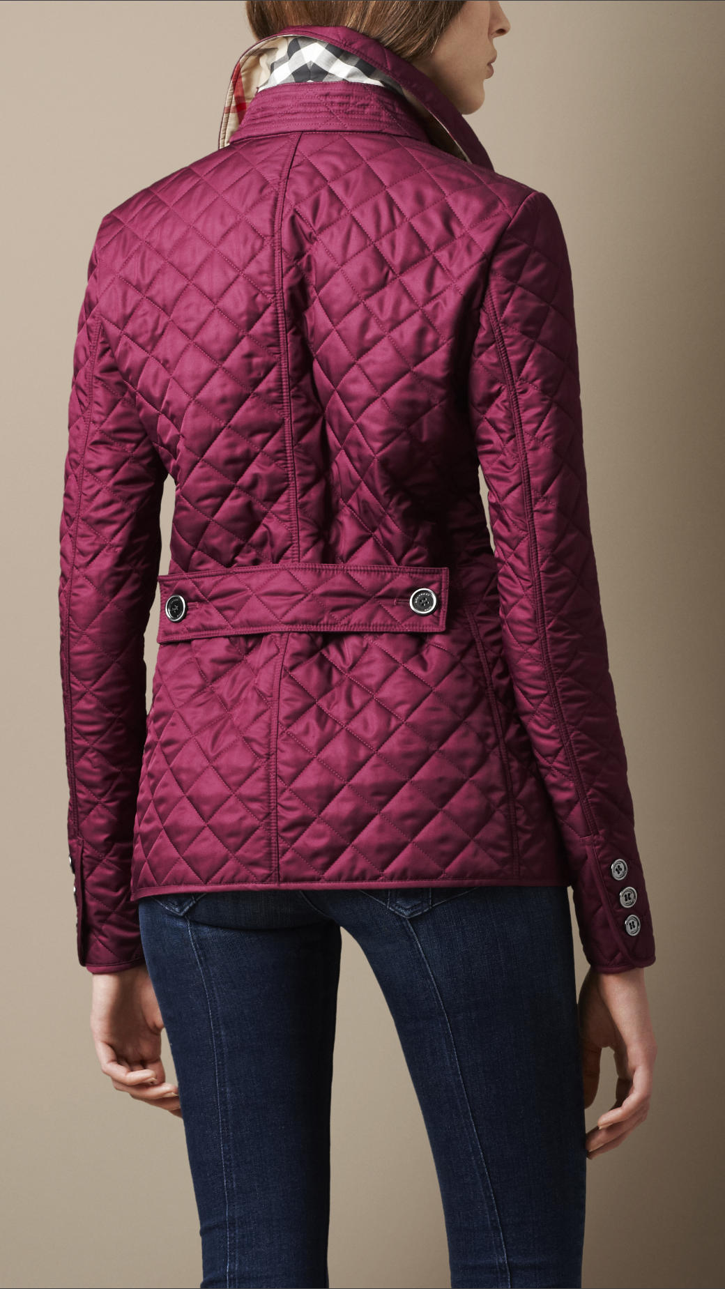Burberry Synthetic Cinched Waist Quilted Jacket in Bright Plum (Purple ...