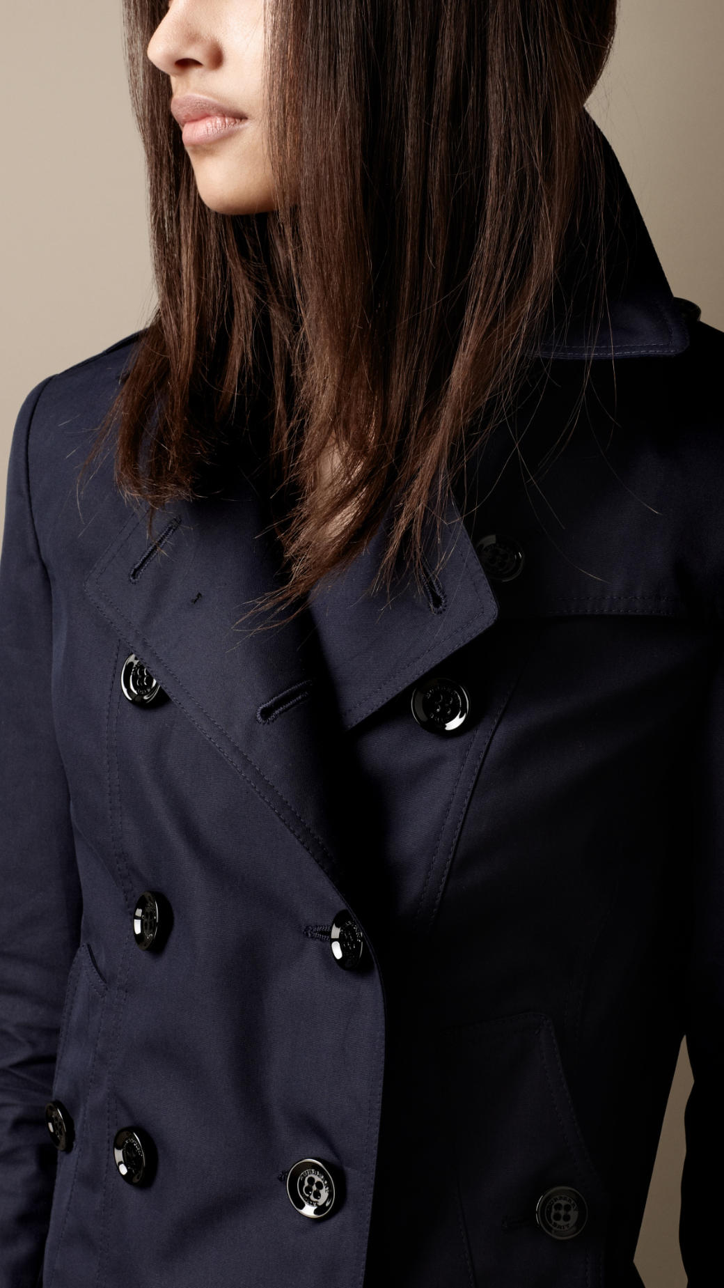 Burberry Brit Short Cotton Trench Coat 