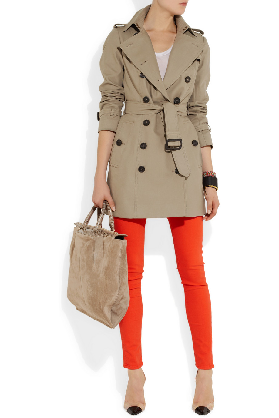 Burberry prorsum Cotton Sateen Trench Coat in Beige (trench) | Lyst